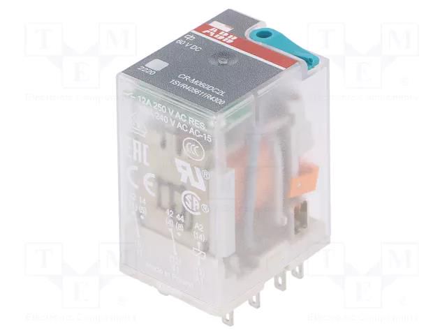 Relay: electromagnetic; DPDT; Ucoil: 60VDC; Icontacts max: 12A ABB CR-M060DC2L