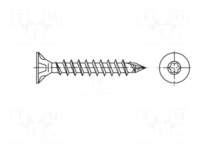 Screw; for wood; 8x120; Head: countersunk; Torx®; hardened steel BOSSARD B8X120/BN21601