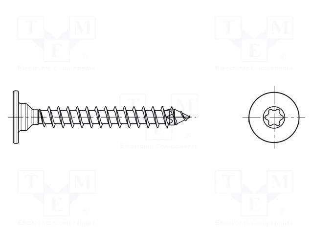 Screw; for wood; 4x20; Head: cheese head; Torx®; TX20; WIROX®; SPAX® BOSSARD B4X20/BN20937