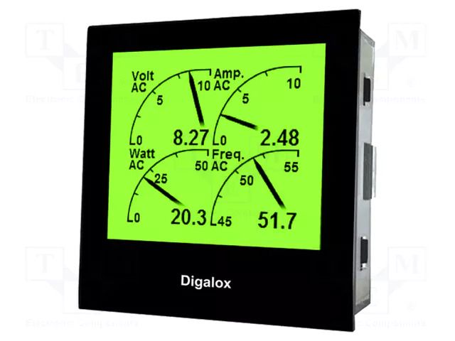 Meter: network parameters; on panel; digital,mounting; LCD TDE INSTRUMENTS DPM72-MP