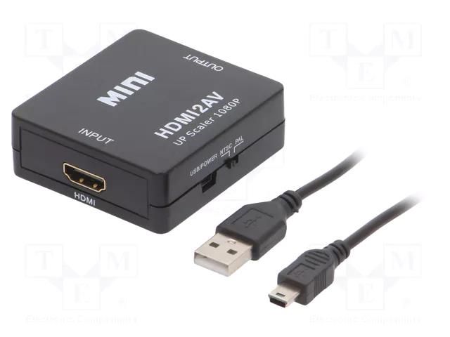 Converter; Support: Full HD 1080p; Out: RCA socket x3 GEMBIRD DSC-HDMI-CVBS-001