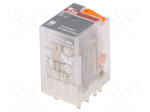 Relay: electromagnetic; 3PDT; Ucoil: 230VAC; Icontacts max: 10A ABB CR-M230AC3