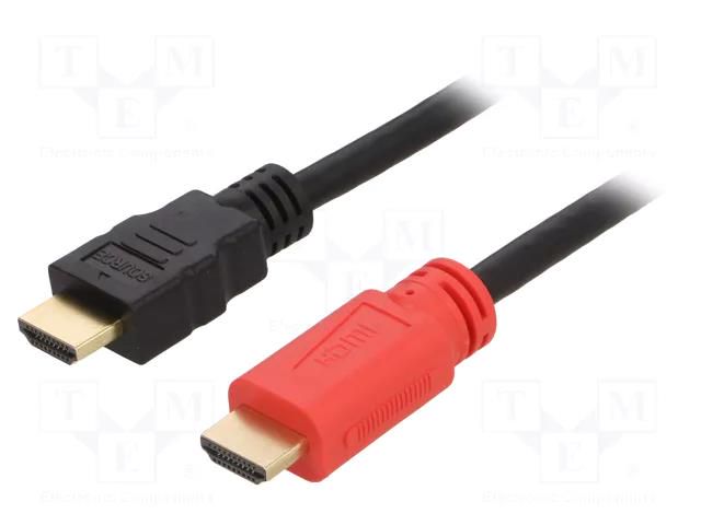 Cable; HDMI plug,both sides; 20m; black; HDMI 1.4,with amplifier DIGITUS AK-330118-200-S