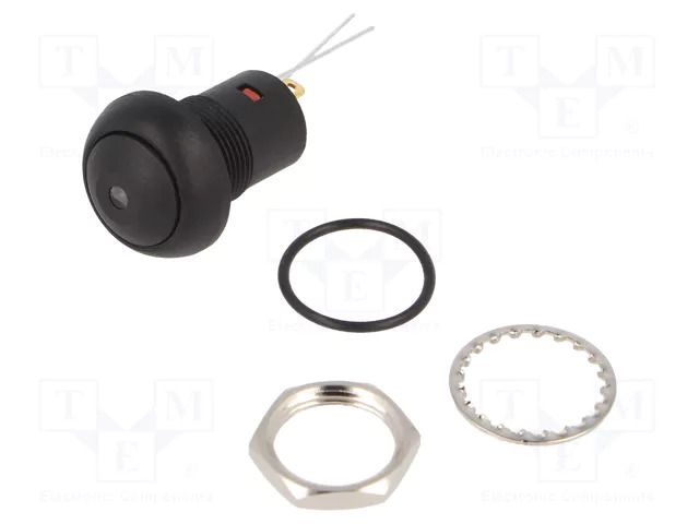 Switch: push-button; Pos: 2; SPST-NO; 0.1A/24VDC; OFF-ON; IP67; red E-SWITCH RP8200B2M1CEBLKBKR