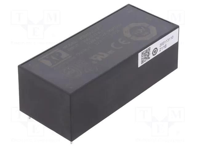 Converter: AC/DC; 40W; Uin: 85÷305VAC; 12VDC; Iout: 3.33A; OUT: 1; 85% XP POWER VCE40US12
