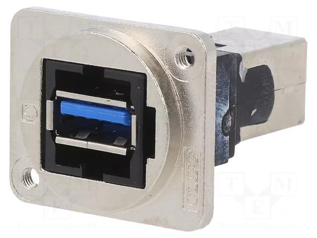 Coupler; USB A socket,USB B socket; FT; USB 3.0; metal; Thread: M3 CLIFF CP30210NM3