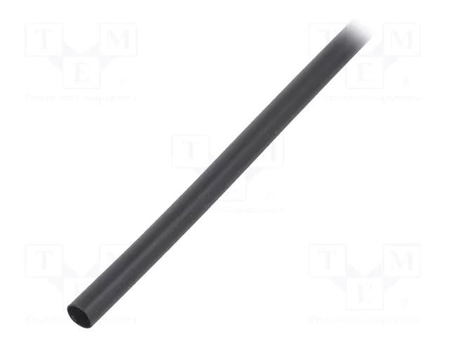 Heat shrink sleeve; thin walled,glued; 3: 1; 6mm; L: 1m; black RADPOL RCKH1-6/2X1BK