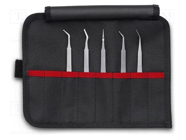 Set of tweezers; for precision works,SMD; 5pcs. KNIPEX KNP.920003