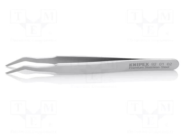 Tweezers; 120mm; for precision works,SMD; Blades: curved KNIPEX KNP.920102