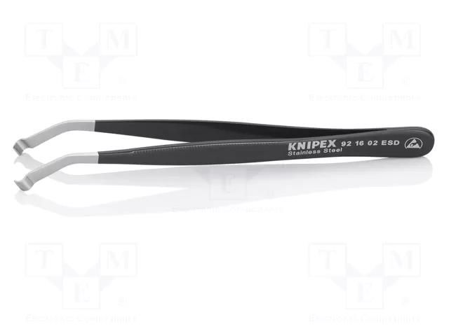 Tweezers; Tweezers len: 120mm; Blades: curved; ESD KNIPEX KNP.921602ESD