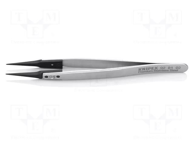 Tweezers; Blade tip shape: sharp; Tweezers len: 130mm; ESD KNIPEX KNP.928102