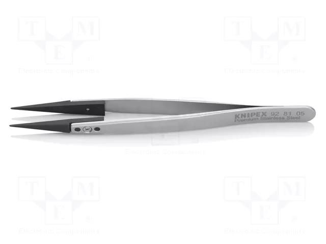 Tweezers; Blade tip shape: sharp; ESD; Type of tweezers: straight KNIPEX KNP.928105