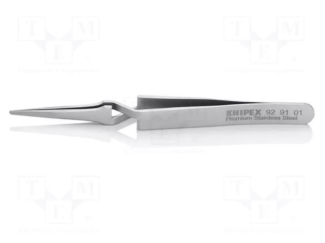 Tweezers; 120mm; for precision works; Blade tip shape: rounded KNIPEX KNP.929101