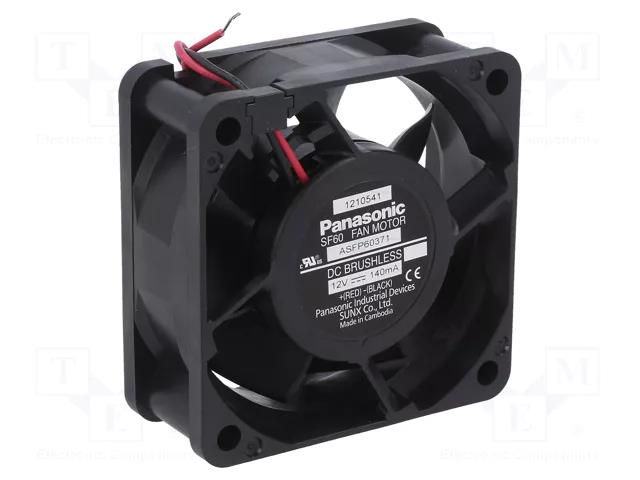 Fan: DC; axial; 12VDC; 60x60x25mm; 33.6m3/h; 27.5dBA; ball; 4000rpm PANASONIC ASFP60371