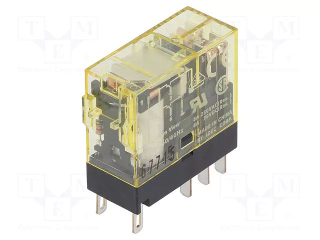 Relay: electromagnetic; DPDT; Ucoil: 24VAC; Icontacts max: 8A; RJ IDEC RJ2S-CL-A24