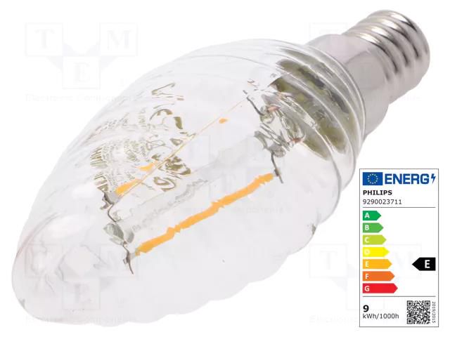 LED lamp; warm white; E14; 230VAC; 250lm; P: 2W; 2700K; CRImin: 80 PHILIPS 76235300