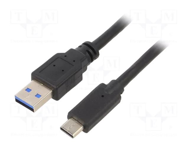 Cable; USB 3.0; USB A plug,USB C plug; gold-plated; 0.5m; black GEMBIRD CCP-USB3-AMCM-0.5M