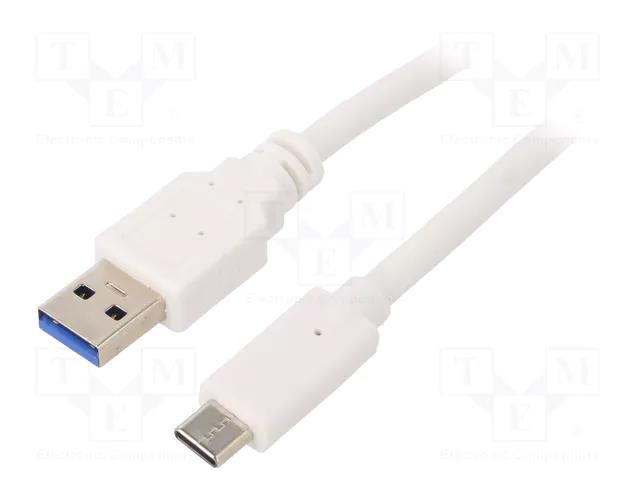 Cable; USB 3.0; USB A plug,USB C plug; gold-plated; 1.8m; white GEMBIRD CCP-USB3-AMCM-6-W