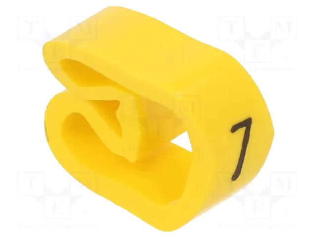 Markers; Marking: 7; 8÷16mm; PVC; yellow; -30÷80°C; leaded; CLI C WEIDMÜLLER WM-0253411523