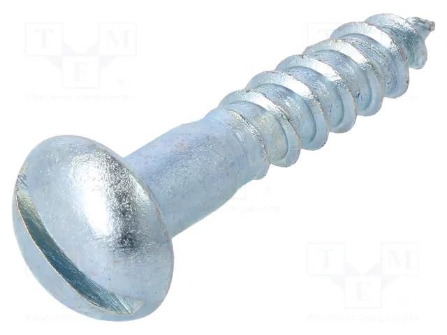 Screw; for wood; 6x30; Head: button; slotted; 1.6mm; steel; zinc BOSSARD B6X30/BN951