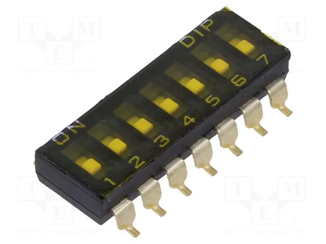 Switch: DIP-SWITCH; OFF-ON; 0.025A/24VDC; Pos: 2; -40÷85°C; SMD KNITTER-SWITCH SBS1007