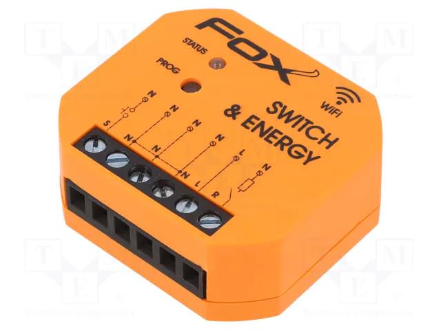 Wireless cutout power switch; flush mount; 85÷265VAC; IP20; FOX F&F WI-R1S1-P
