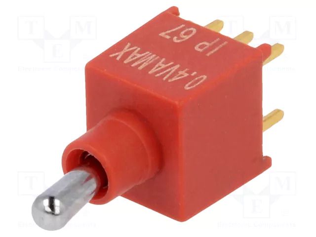 Switch: toggle; Pos: 2; DPDT; ON-(ON); 0.4A/20VDC; Leads: flat pin KNITTER-SWITCH TST2R