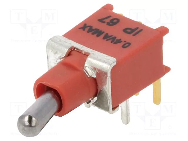 Switch: toggle; Pos: 2; SPDT; ON-(ON); 0.4A/20VDC; Leads: flat pin KNITTER-SWITCH TST1F-RA