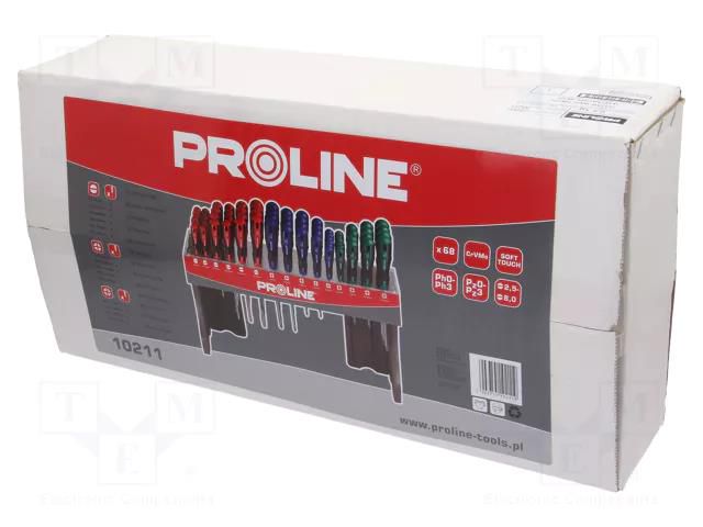 Kit: screwdrivers; Phillips,Pozidriv®,slot; Features: magnetic PROLINE PRE-10211