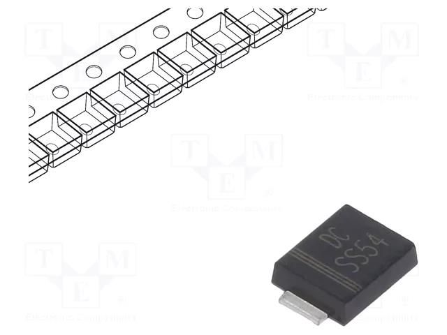 Diode: Schottky rectifying; SMB flat; SMD; 40V; 5A; reel,tape DC COMPONENTS SS54BF-DC