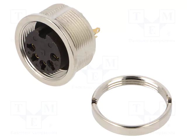 Connector: M16; socket; female; PIN: 5; 5A; 60V; soldering; IP68; 180° LUMBERG 0304-05