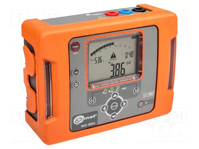Meter: insulation resistance; LCD; VAC: 0÷299.9V,300÷750V; IP65 SONEL MIC-5001-ENG