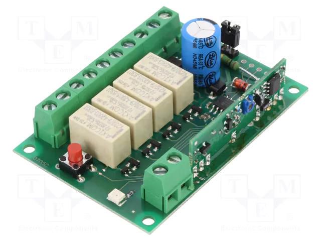 Module: RF; AM receiver; OOK; 433.92MHz; -100dBm; 12VDC; 65x45x18mm AUREL HCS-DEC4/F