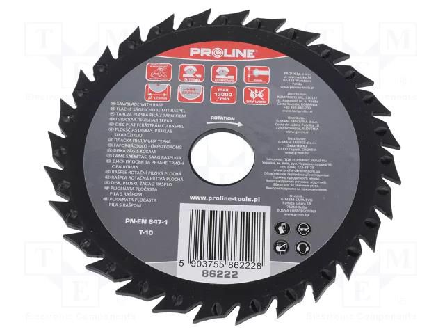 Cutting wheel; Ø: 125mm; with rasp; Ømount.hole: 22.2mm PROLINE PRE-86222