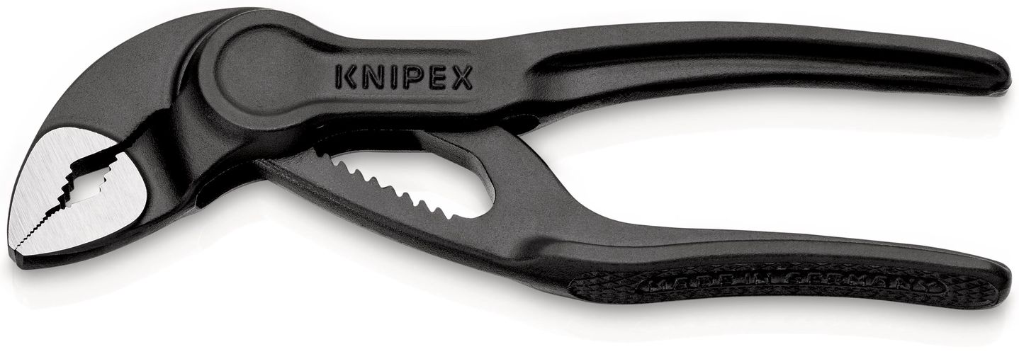 KNIPEX 87 00 100 BK Cobra® XS Pipe Wrench and Water Pump Pliers embossed, rough surface grey atramentized 100 mm 87 00 100 BK 4003773085843