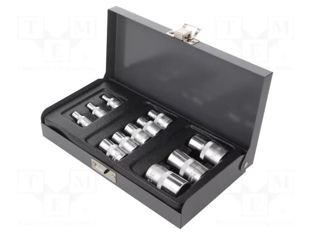 Wrench-set; Torx® socket; Chrom-vanadium steel; 11pcs. PROLINE PRE-18711
