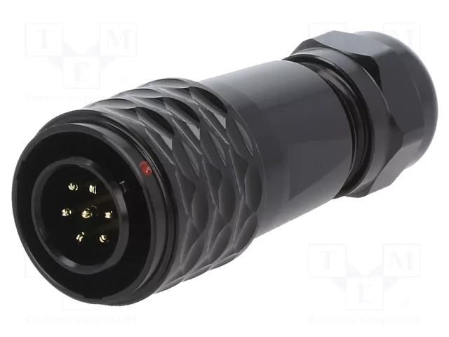 Connector: circular; plug; male; PIN: 7; IP67; SA12; 4÷6.5mm; 5A; 125V WEIPU SA1210/P7IB
