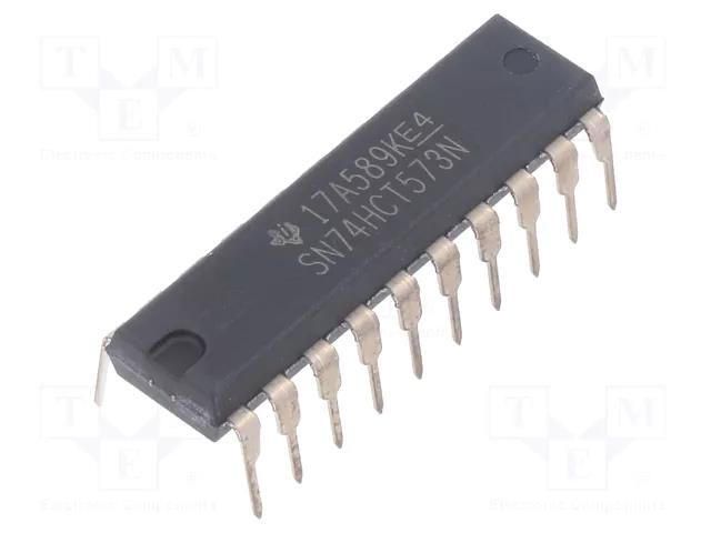 IC: digital; D-latch transparent; Ch: 8; CMOS,TTL; 4.5÷5.5VDC; THT TEXAS INSTRUMENTS SN74HCT573N