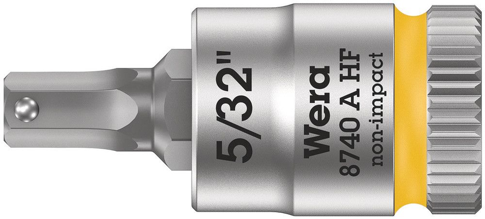 8740 A HF Zyklop bit socket with holding function, 1/4" drive, 5/32"x28.0, Wera 05003385001