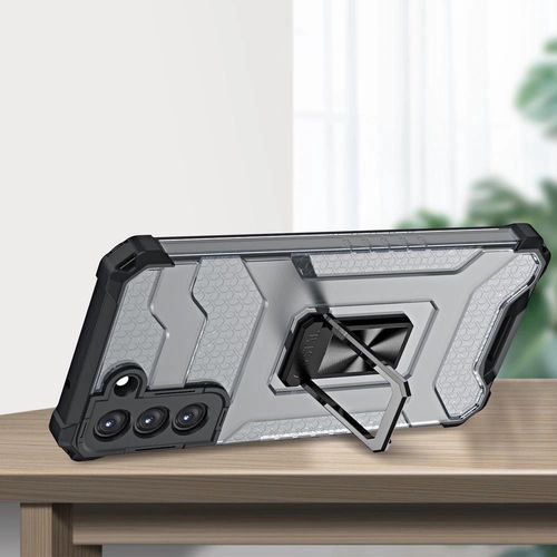 Crystal Ring Case tough hybrid cover + magnetic holder for Samsung Galaxy S22 + (S22 Plus) red, Hurtel 5907769339257 5907769339257