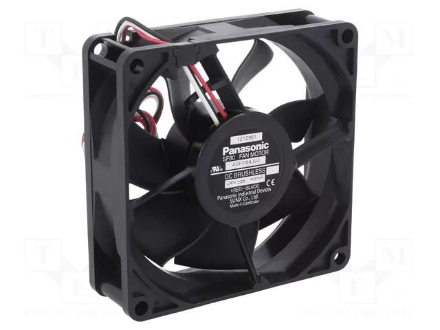 Fan: DC; axial; 24VDC; 80x80x25mm; 44.4m3/h; 19dBA; ball; 2000rpm PANASONIC ASFP84392