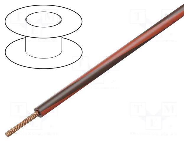 Wire; H05V-K,LgY; stranded; Cu; 1mm2; PVC; brown-red; 300V,500V BQ CABLE LGY1.0-BR/RD