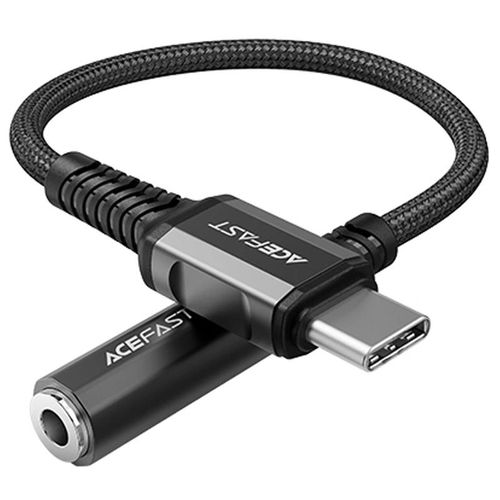 Acefast audio cable USB Type C - 3.5mm mini jack (female) 18cm, DAC, AUX black (C1-07 black), Acefast 6974316280606 6974316280606