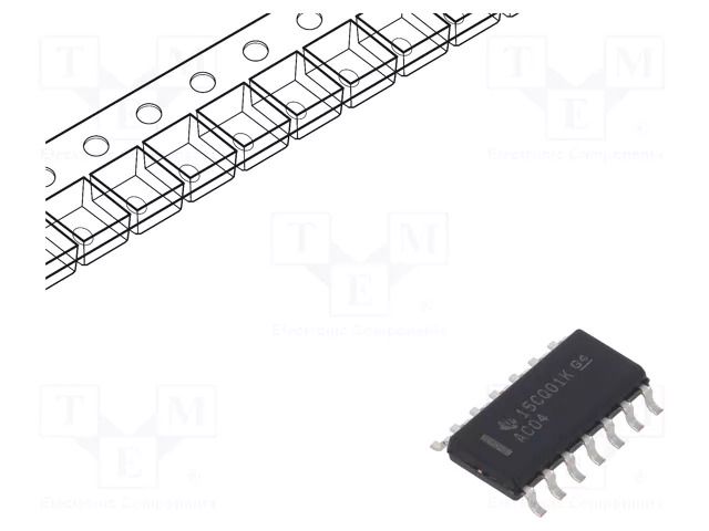 IC: digital; NOT; Ch: 6; CMOS; SMD; SO14; 2÷6VDC; -40÷85°C; reel,tape TEXAS INSTRUMENTS SN74AC04DR