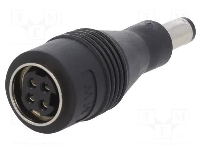 Adapter; Plug: straight; Input: KYCON KPJX-CM-4S; Out: 5,5/2,1 MEAN WELL DC-PLUG-R7BF-P1J