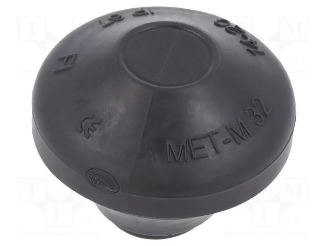 Grommet; elastomer thermoplastic TPE; black; 14÷20mm; IP67; MET-M HT HI TECH POLYMERS MET-M32-BK