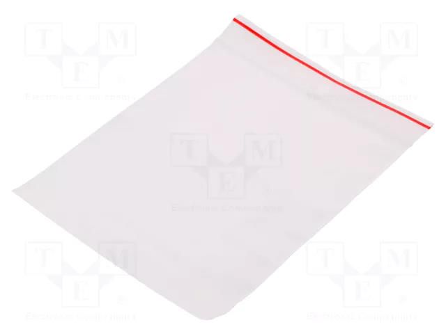 Self-seal bag; L: 130mm; Width: 110mm; Thick: 40um; polyetylene PLAST PL.TOR110X130