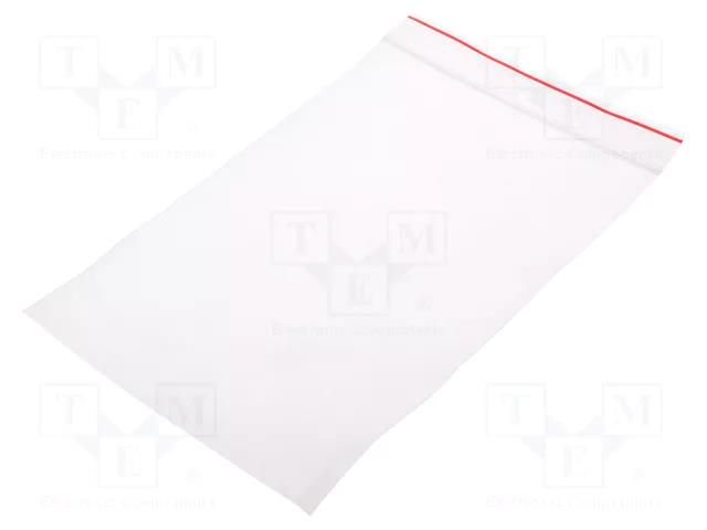 Self-seal bag; L: 180mm; Width: 120mm; Thick: 40um; polyetylene PLAST PL.TOR120X180