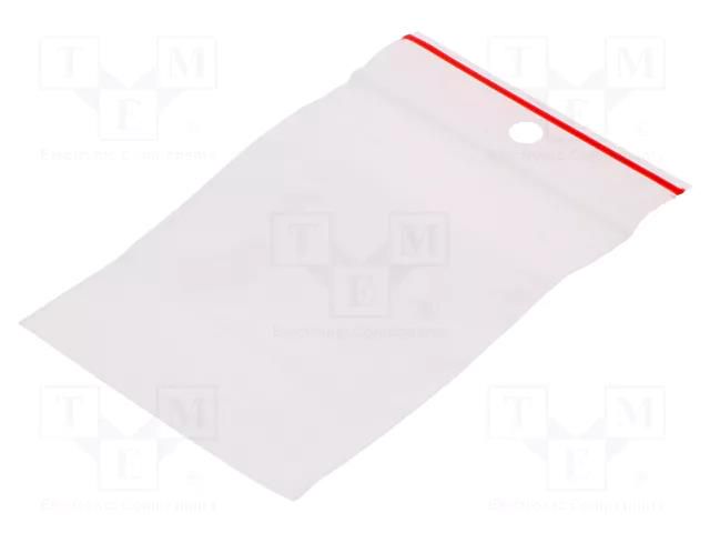 Self-seal bag; L: 70mm; Width: 50mm; Thick: 40um; polyetylene PLAST PL.TOR50X70