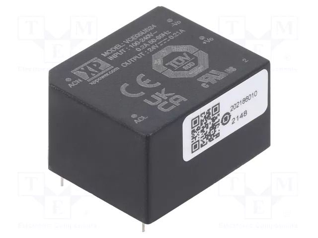 Converter: AC/DC; 5W; Uin: 85÷264VAC; 24VDC; Iout: 210mA; OUT: 1; 78% XP POWER VCE05US24